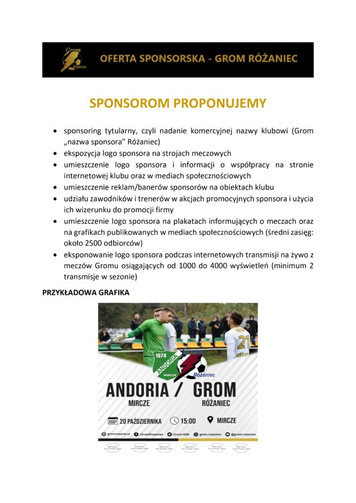 Oferta Sponsorska Grom Różaniec 2024 2025 Page 0008