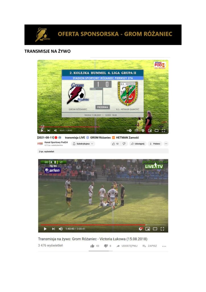 Oferta Sponsorska Grom Różaniec 2024 2025 Page 0010